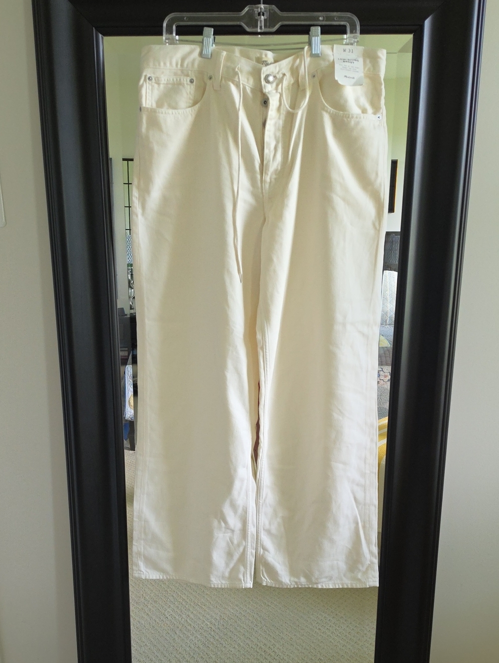 Madewell Cream Wide-Leg Jeans